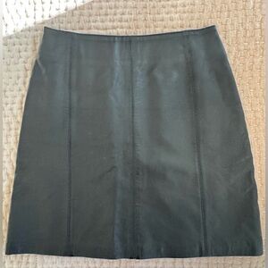 Casual Corner Black 100% Leather Mini Skirt Lined